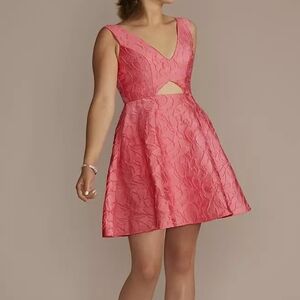 Elegant Pink Cutout V-neck Sleeveless Mini Dress With Pockets Size 18w EUC